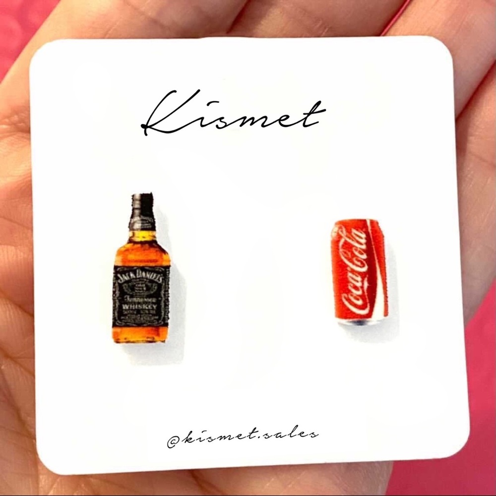 Jack and Coke Stud Earrings